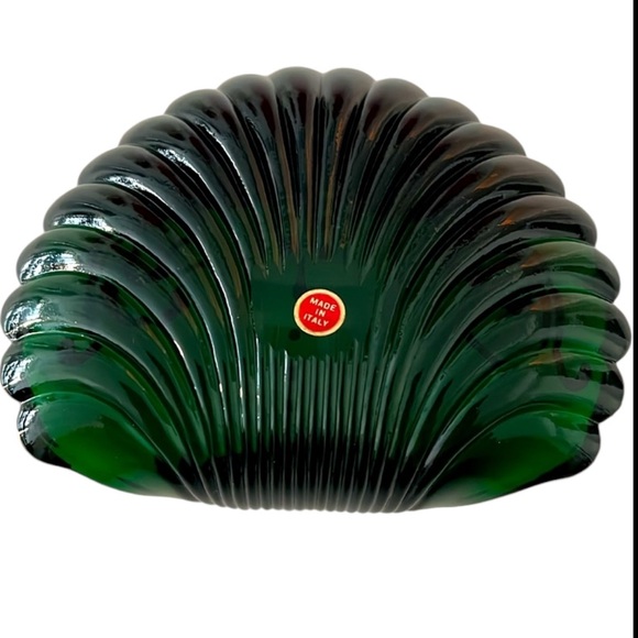 Vintage Hand-Painted Murano Glass Trinket Holder Shell Shape | Made in Italy - Picture 4 of 6